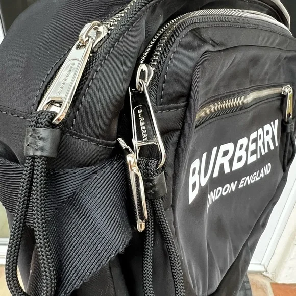 🎒BURBERRY black belt bum bag backpack largo logo sold out retail unisex - Picture 8 of 11